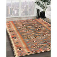 Contemporary Sand Brown Southwestern Rug, con2676