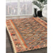 Contemporary Sand Brown Southwestern Rug in Family Room, con2676