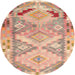 Sideview of Contemporary Sunrise Orange Southwestern Rug, con2677