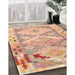 Contemporary Sunrise Orange Southwestern Rug in Family Room, con2677