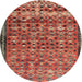 Sideview of Contemporary Orange Salmon Pink Modern Rug, con2678