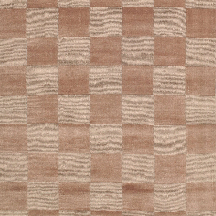 Contemporary Rust Pink Checkered Rug, con267