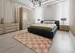 Contemporary Rust Pink Checkered Rug in a Bedroom, con267