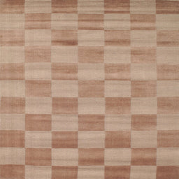 Square Contemporary Rust Pink Checkered Rug, con267