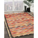 Contemporary Sand Brown Oriental Rug in Family Room, con2682