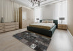 Machine Washable Contemporary Gray Rug in a Bedroom, wshcon2683