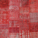 Square Contemporary Red Patchwork Rug, con2684