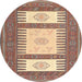 Sideview of Contemporary Sienna Brown Southwestern Rug, con2685