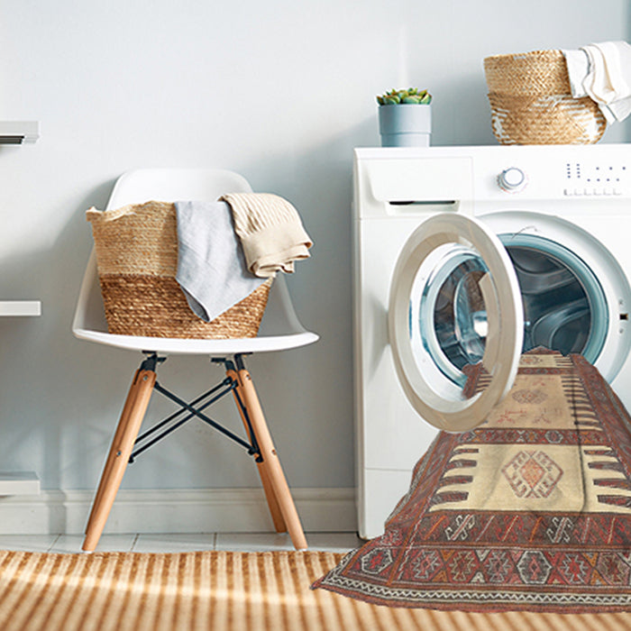 Machine Washable Contemporary Sienna Brown Rug in a Washing Machine, wshcon2685