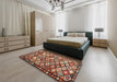 Machine Washable Contemporary Saffron Red Rug in a Bedroom, wshcon2686