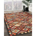 Contemporary Saffron Red Oriental Rug in Family Room, con2686