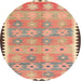 Sideview of Contemporary Chestnut Red Southwestern Rug, con2687