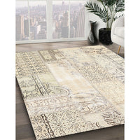 Contemporary Light French Beige Brown Patchwork Rug, con2688