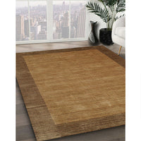 Contemporary Saddle Brown Modern Rug, con268