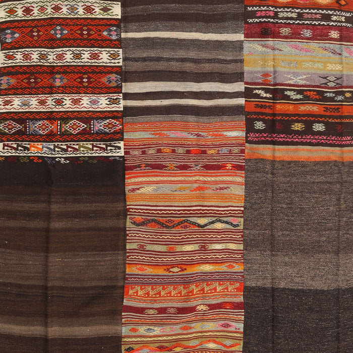 Contemporary Dark Gold Brown Southwestern Rug, con2690