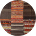 Sideview of Contemporary Dark Gold Brown Southwestern Rug, con2690