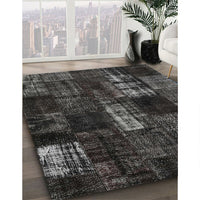 Contemporary Mid Gray Patchwork Rug, con2692