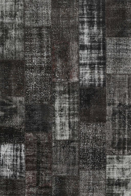Contemporary Mid Gray Patchwork Rug, con2692