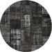 Sideview of Contemporary Mid Gray Patchwork Rug, con2692