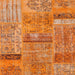 Square Contemporary Orange Red Patchwork Rug, con2693