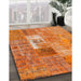 Machine Washable Contemporary Orange Red Rug in a Family Room, wshcon2694