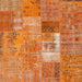 Square Contemporary Orange Red Patchwork Rug, con2694