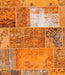 Contemporary Orange Red Patchwork Rug, con2695