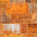 Square Contemporary Orange Red Patchwork Rug, con2695