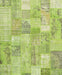 Contemporary Pistachio Green Patchwork Rug, con2696