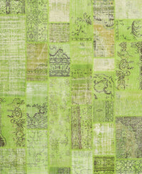 Machine Washable Contemporary Pistachio Green Rug, wshcon2696