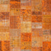 Square Contemporary Orange Patchwork Rug, con2698