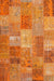 Contemporary Orange Patchwork Rug, con2698