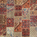 Square Contemporary Brown Red Patchwork Rug, con2699