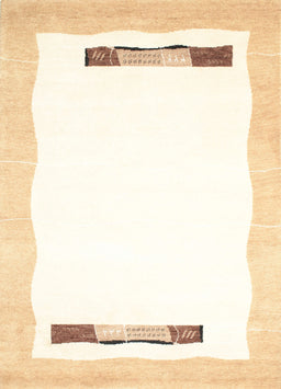 Contemporary Beige Solid Rug, con269