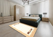 Contemporary Beige Solid Rug in a Bedroom, con269