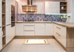 Contemporary Beige Solid Rug in a Kitchen, con269