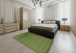 Contemporary Green Modern Rug in a Bedroom, con26