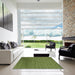 Square Machine Washable Contemporary Green Rug in a Living Room, wshcon26