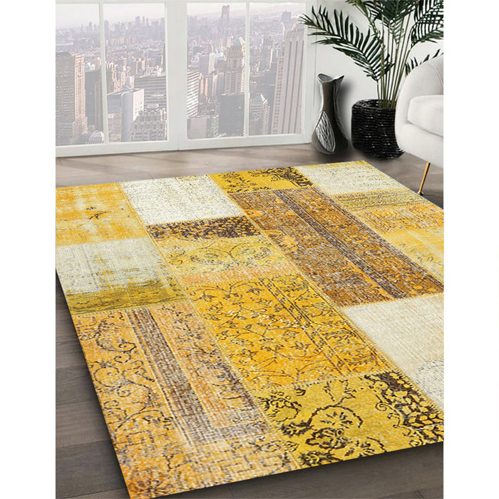 Machine Washable Contemporary Caramel Brown Rug in a Family Room, wshcon2700