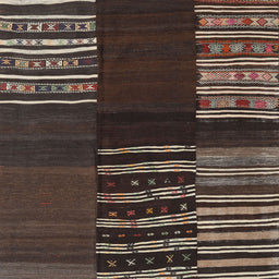 Square Contemporary Brown Southwestern Rug, con2704