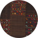 Sideview of Contemporary Red Patchwork Rug, con2705