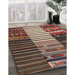 Machine Washable Contemporary Brown Rug in a Family Room, wshcon2706
