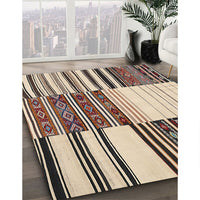 Contemporary Reddish Brown Patchwork Rug, con2709