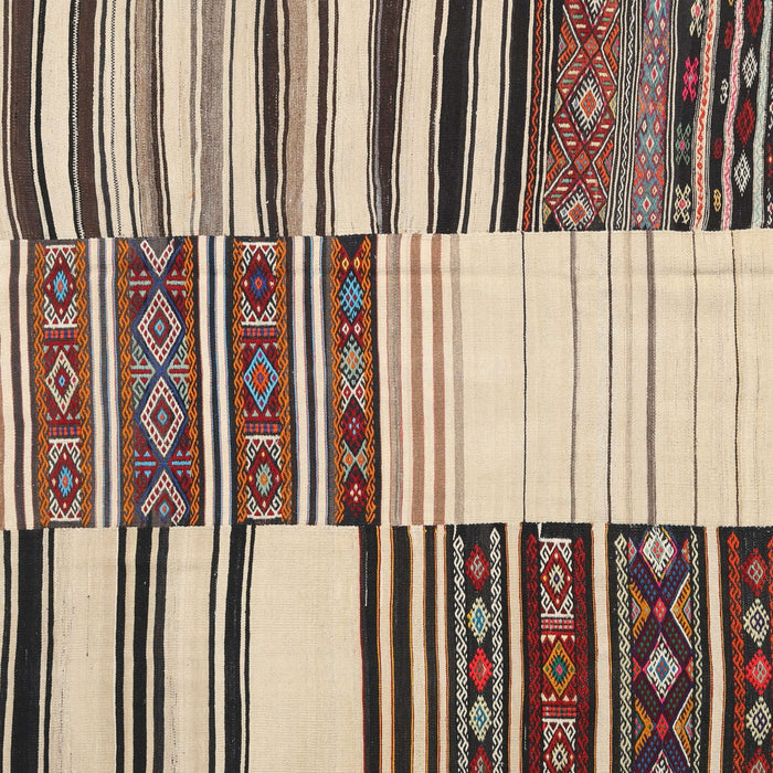 Contemporary Reddish Brown Patchwork Rug, con2709