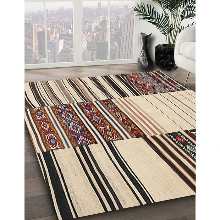 Machine Washable Contemporary Sepia Brown Rug in a Family Room, wshcon2709