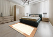 Contemporary Beige Solid Rug in a Bedroom, con270