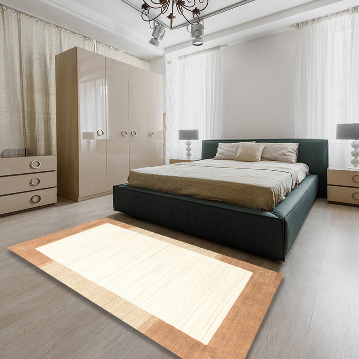 Machine Washable Contemporary Beige Rug in a Bedroom, wshcon270