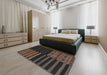 Contemporary Mid Gray Patchwork Rug in a Bedroom, con2710