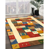 Contemporary Brown Red Modern Rug, con2711