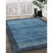 Machine Washable Contemporary Blue Rug in a Family Room, wshcon2712